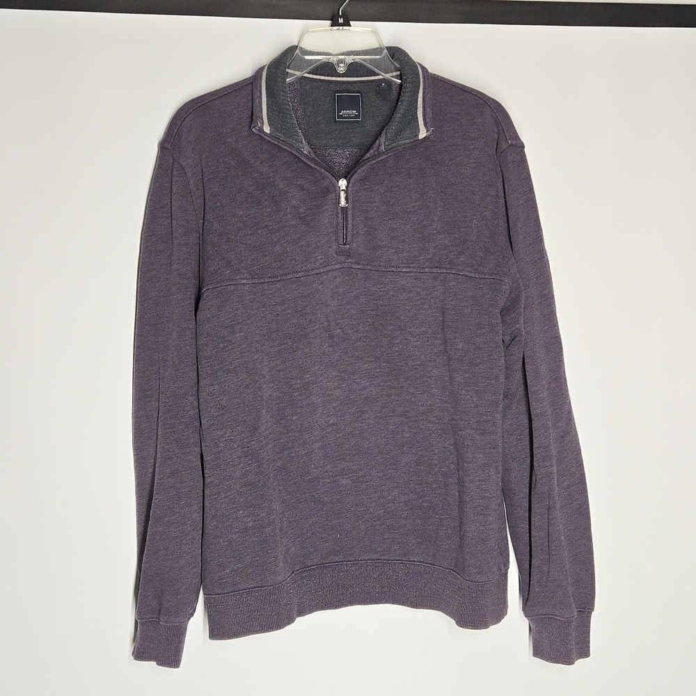 Vintage Arrow Men's Purple Quarter Zip Sweater